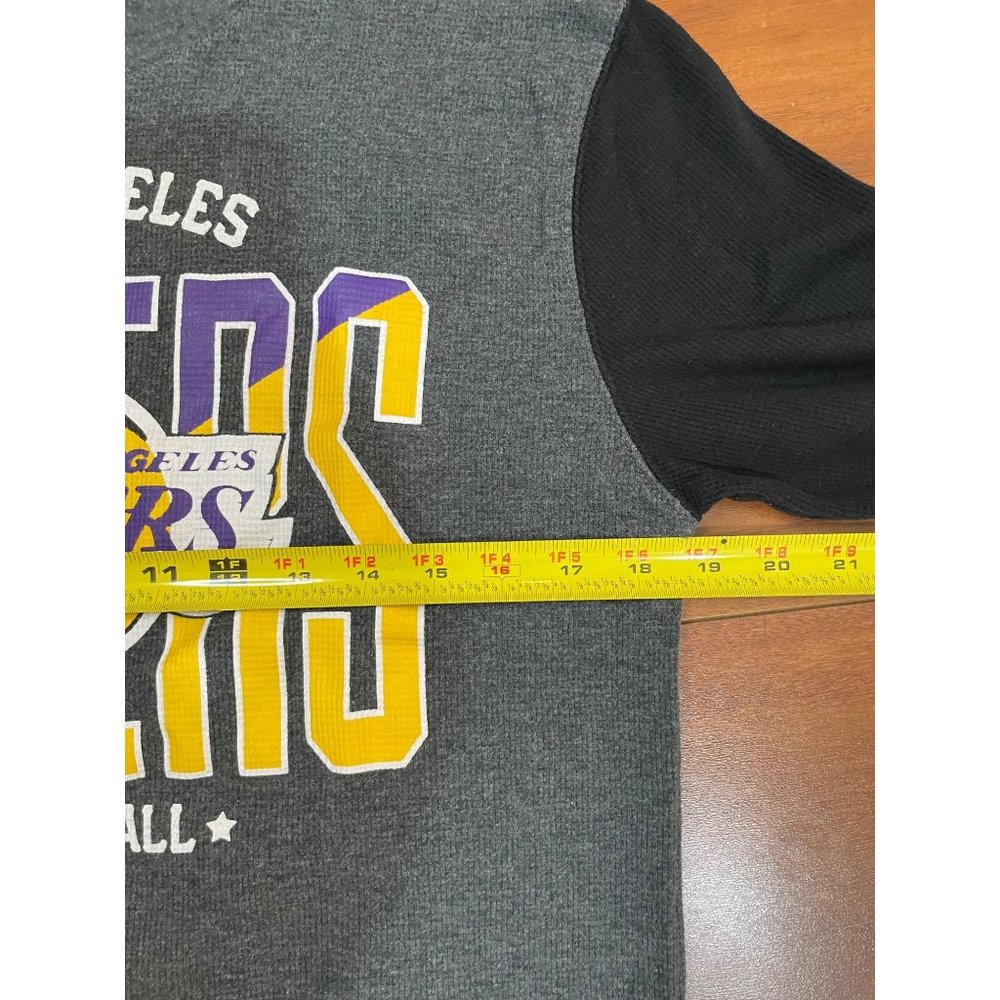 NBA Los Angeles Lakers Logo Gray Waffle Long Sleeve Sports Top M - Picture 5 of 11
